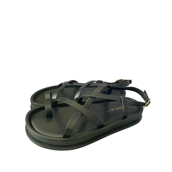 Madden Girl Women Tropezz Faux Leather Strappy Platform Sandals Black Size 5 NIB - Picture 1 of 5